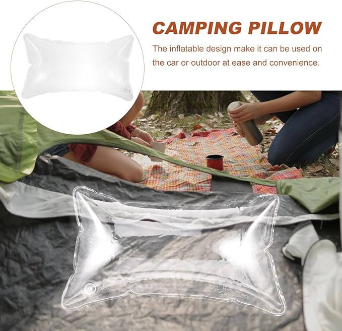 Inflatable Camping Pillow 19.68X11.81 Inch Adjustable Height Portable Cushion for Outdoor Travel Sofa Support and Rest