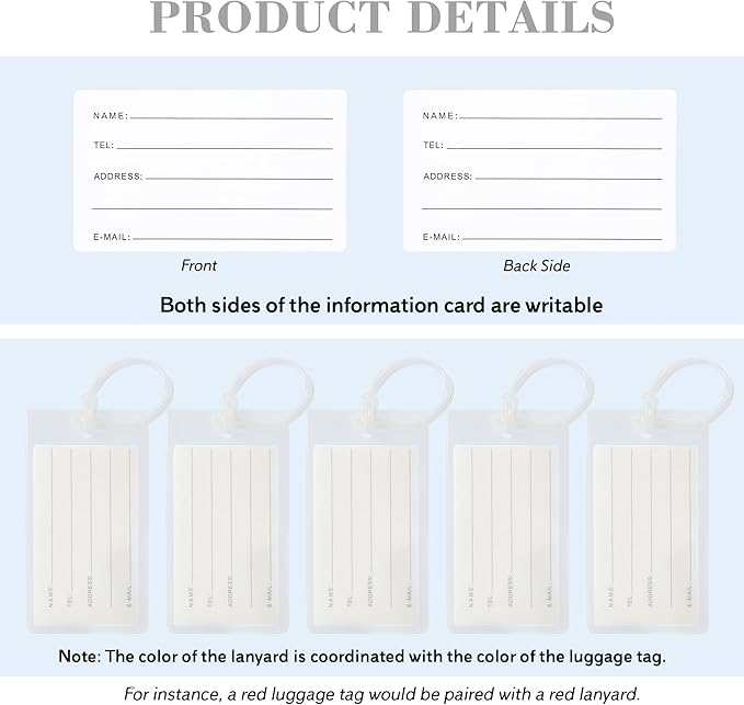 10 Pack Luggage Tags for Suitcases, Airplane Travel Essentials for Flying, International Travel Must Haves, and Luggage Accessories by Sodsay
