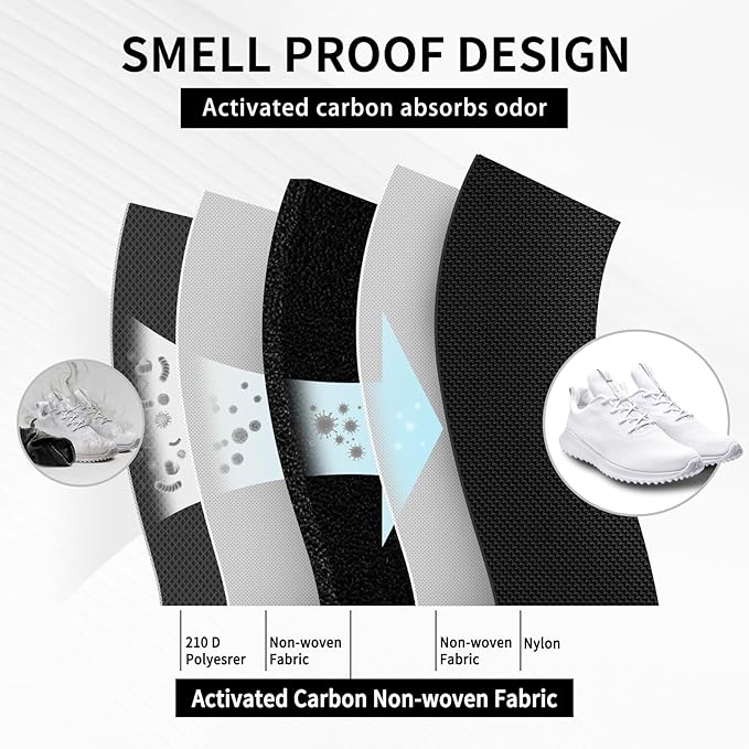 Yupoxiu Smell Proof Cleat Bag - Odor Absorbing, Water-Resistant & Lightweight Shoe Organizer for Soccer, Golf, Gym & Travel (Green)
