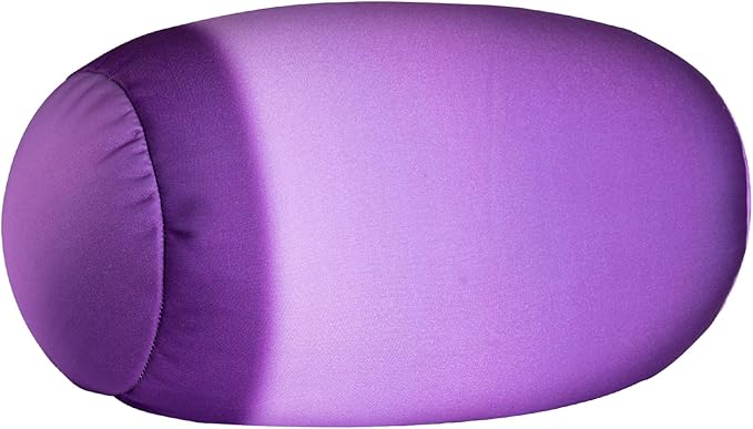 Squishy Microbead Neck Pillow, 7Inch x 12Inch Soft Travel Body Bed Pillow Bean Pillow for Kids Adult Chair Sleeping Car Seat, Fun Dormroom (Purple Colorful)