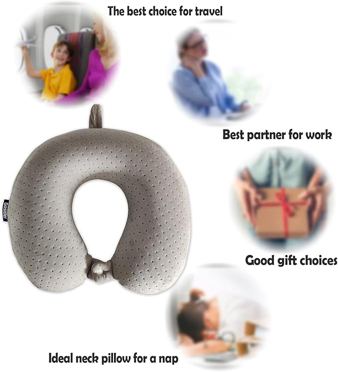Memory Foam Travel Pillow, Comfortable Travel Neck Pillow U Shape, Support Neck and Head to Relieve Fatigue, Portable Neck Pillow Suitable for Planes, Trains, Self-Driving Cars