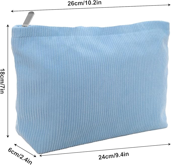 Makeup Bag Large Capacity Cosmetic Bag for Women Corduroy Travel Toiletry Bags Handbags Makeup Zipper Pouch Purse Organizer