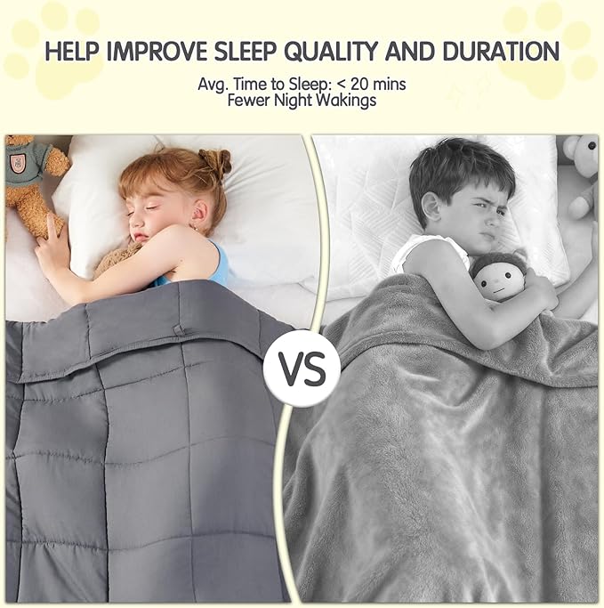 yescool Weighted Blanket 7 Pounds Cooling Weighted Lap Blanket, Grey Heavy Blankets for Sleeping, Weighted Throw Blanket Gifts for 60-80lbs, 40"x60"