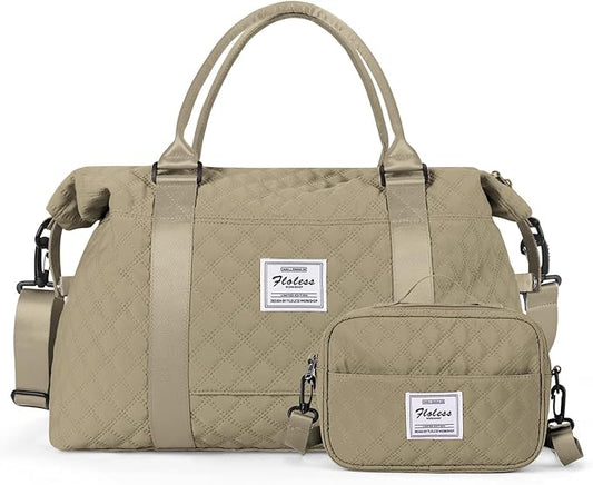 HYC00 Travel Duffel Bag,Carry-on Overnight Weekender Bags for Women,Sports Tote Gym Bag with Wet Pocket