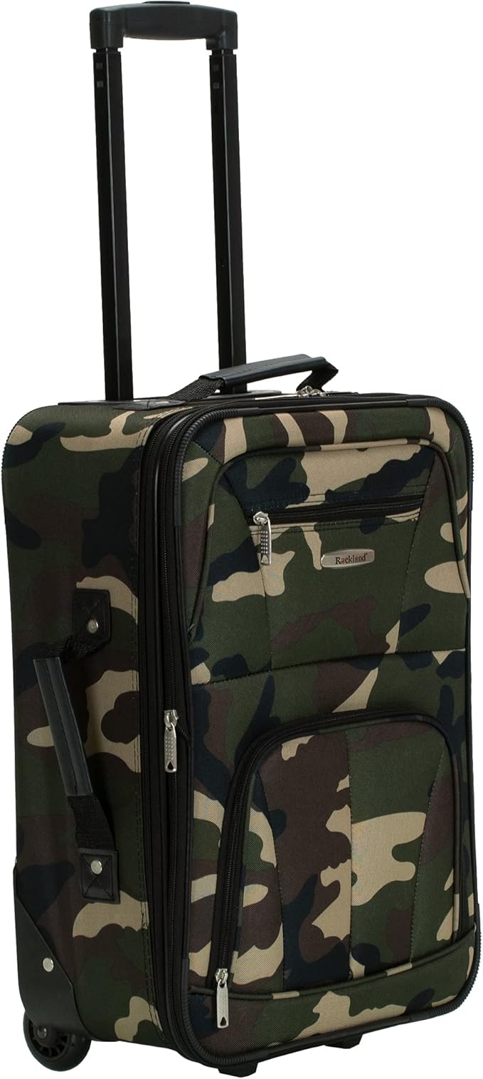 Rockland Journey Softside Upright Luggage Set, Expandable, Camouflage, 4-Piece (14/19/24/28)