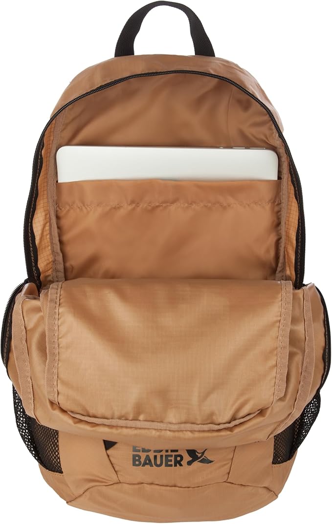 Eddie Bauer Stowaway Packable Backpack | Travel | Outdoor | Lightweight | Foldable | Durable | Ripstop Polyester | 20L - Tobacco