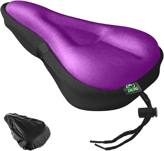 Zacro Bike Seat Cushion - Gel Padded Bike Seat Cover for Men Women Comfort, Extra Soft Exercise Bicycle Seat Compatible with Peloton, Outdoor & Indoor Bike Saddles