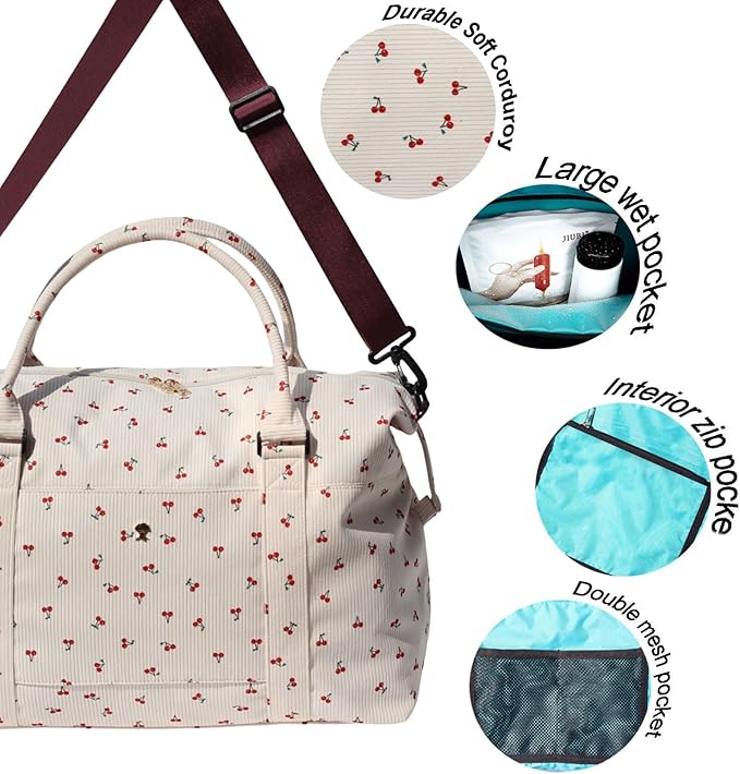 ESVAN Travel Tote Duffel Gym Bag,Weekender Overnight Carry-on Tote Crossbody Bag with Wet Pocket and Trolley Sleeve Upgraded