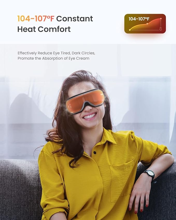 RENPHO Eye Massager with Heat, Mothers Day Gifts for Women Mom Her, FSA Eligible HSA, Massaging Eye Mask for Migraine Headache Dry Eyes and Stress Relief