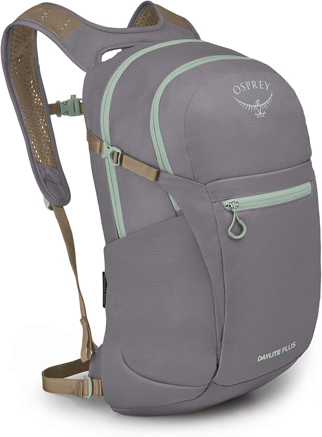 Osprey Daylite Plus Commuter Backpack - Lightweight, Everyday Pack with Laptop Sleeve and Water Bottle Pockets - Ideal for Campus, Work, and Travel with Versatile Storage, Soundwave Grey/Latte Brown