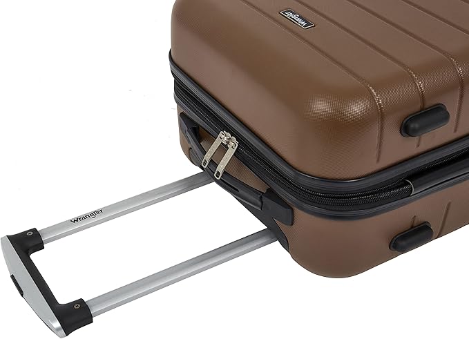 Wrangler Smart Spinner Hardside Luggage, 22-Inch Carry-On, Toffee