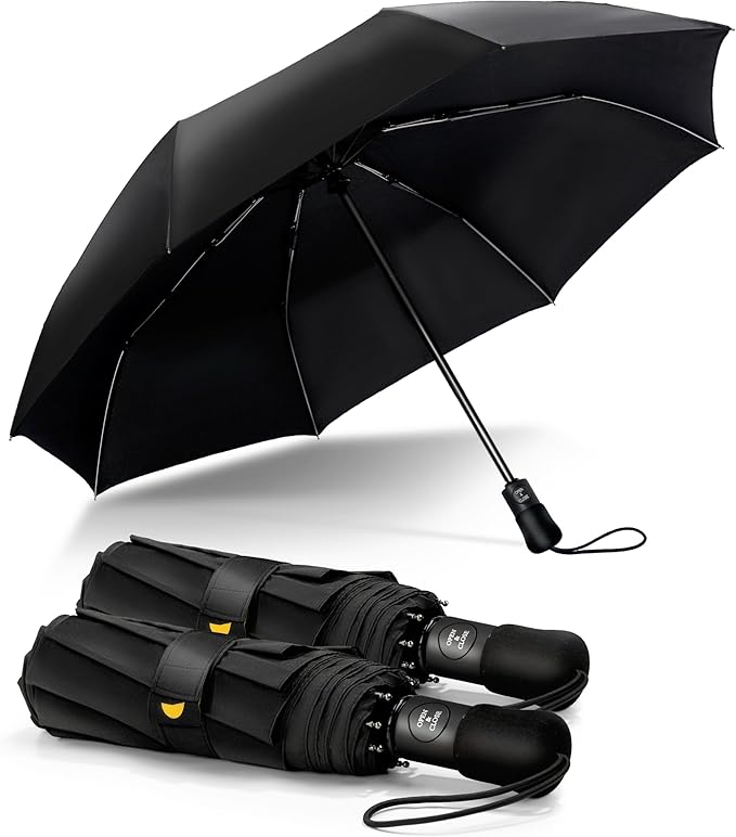 Travel Compact Umbrella Windproof - Portable Automatic for Rain, Folding Umbrella for Men and Women, Portable 210T Fabric