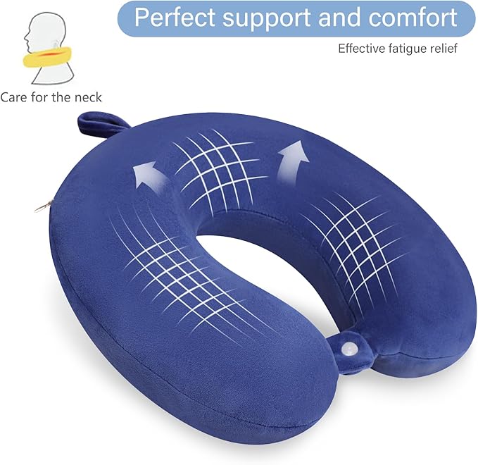 Travel Pillow Neck Pillow for Airplanes Memory Foam Neck Pillow for Traveling, Car, Home, Flight Portable Pillow for Sleeping Provide Head Neck Support Rest