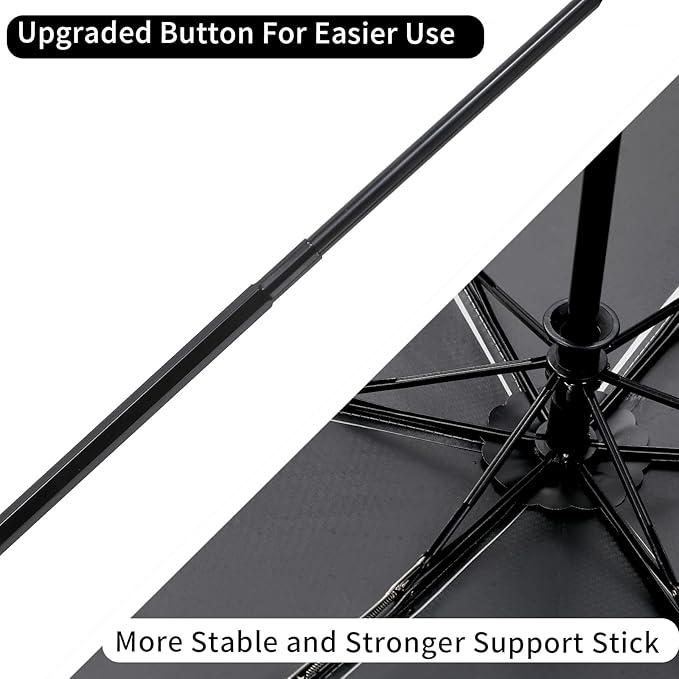 GAOYAING Mini Compact Travel Umbrella with Reflective Safety Stripes, Portable Folding Design with Case