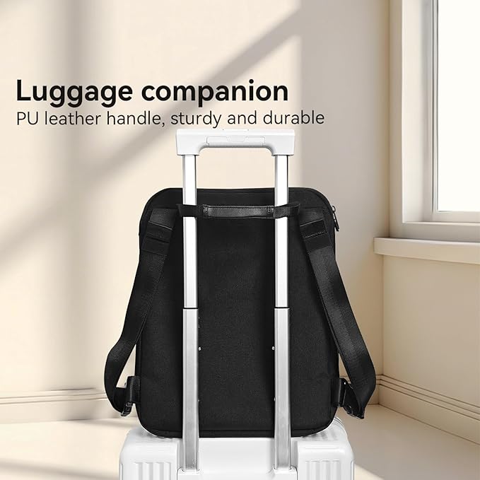 SOKOK Over Luggage Organizer Storage Bag with Multi Pockets, Slide On Luggage Harness with Adjustable Straps, 2-in-1 Travel Accessories Suitcase Vest Bag Fits Most Suitcases, Black-3