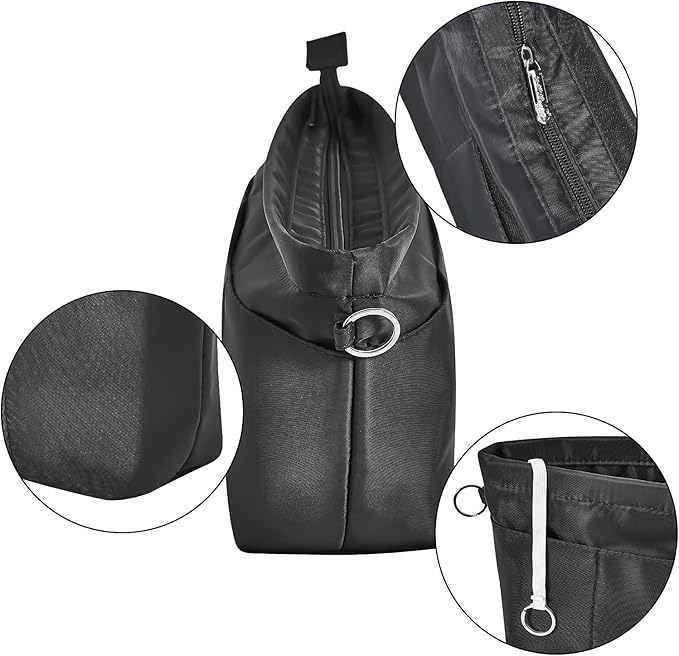 Vercord Premium Nylon Purse Organizer Tote Handbag Insert Organizers Bag in Bag Zipper 13 Pockets 5 Sizes