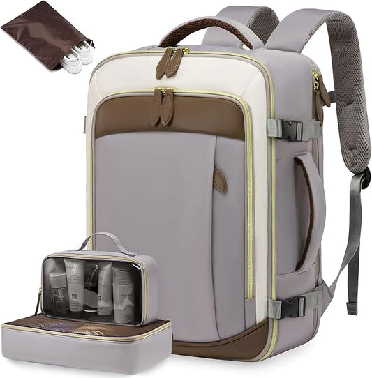 LOVEVOOK Travel Backpack for Women, 40L Carry On Backpack with 3 Packing Cubes,TSA Personal Item Travel Bag Airline Approved, Water Resistant Weekender Overnight Luggage Daypack, Fits 17 Inch Laptop