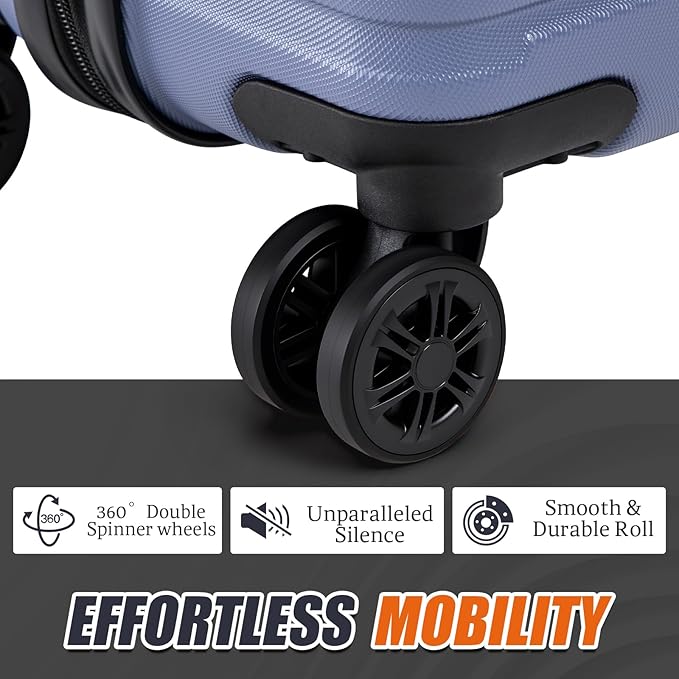 Luggage Sets 5 Piece Suitcases with Wheels, Suitcase Set ABS Hard Case Luggage with Spinner Wheels Durable Travel Luggage