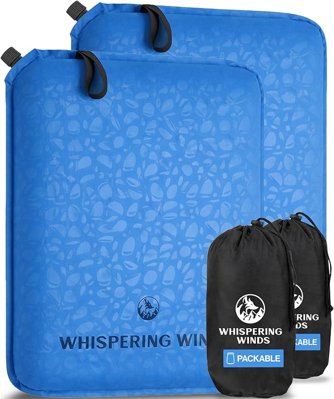 Whispering Winds Inflatable Seat Cushion - Comfortable Blow-up Foam Pad for Airplane, Travel, Stadium, Outdoors, Camping, Car & More