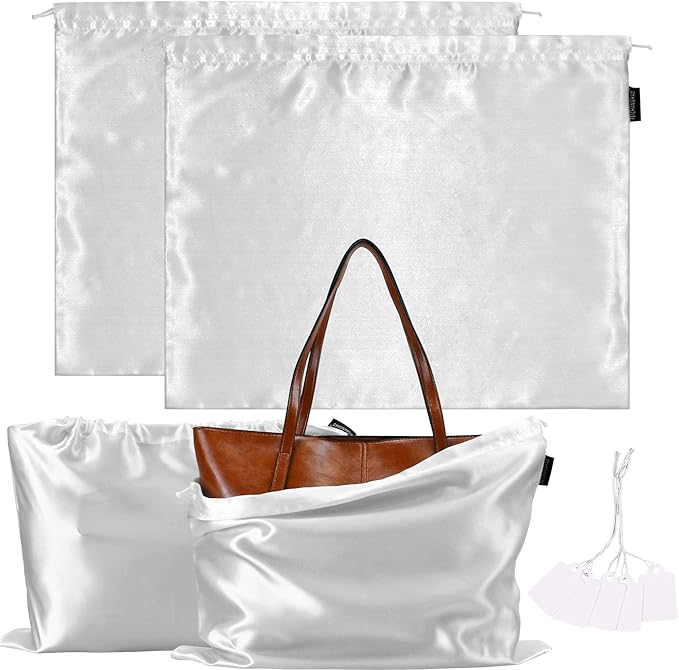 12 Pack Dust Bags for Handbags Storage Silk Cloth Bag With Drawstring Travel Storage Pouch for Handbag Purse Shoes Boots