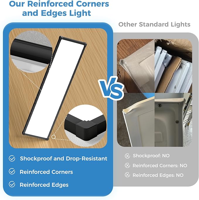 1x4 LED Flat Panel Light Surface Mount 30Pack,5CCT Selectable,Black | 6500LM,5 Wattage Selectable, 0-10V Dimmable LED Ceiling Light Fixture with Corner Protection for Office & Commercial