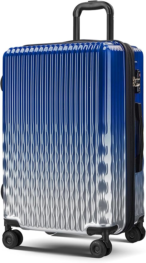 Checked 25 inch Luggage, ABS+PC Hardshell Suitcase Lightweight Large Travel Luggage with Spinner Wheels & TSA Lock