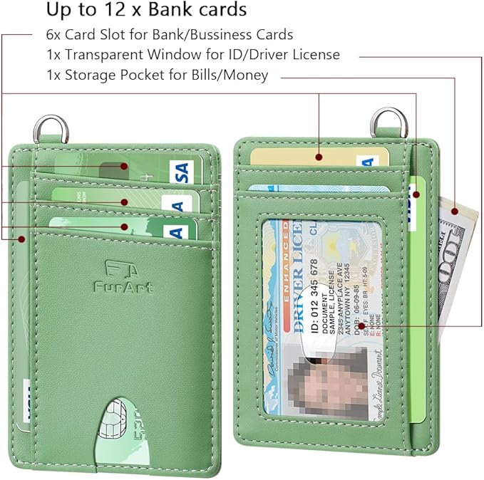 FurArt Slim Minimalist Wallet, Front Pocket Wallets, RFID Blocking, Credit Card Holder for Men