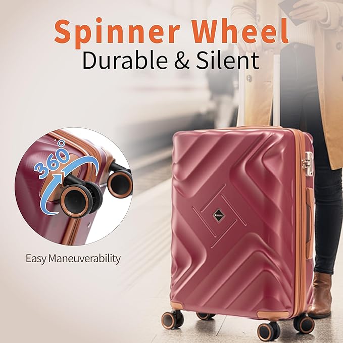 10 piece Luggage Set Expandable Suitcase 22x14x9 Airline Approved Carry on, ABS Hard Case Suitcases with Spinner Wheels,TSA Lock