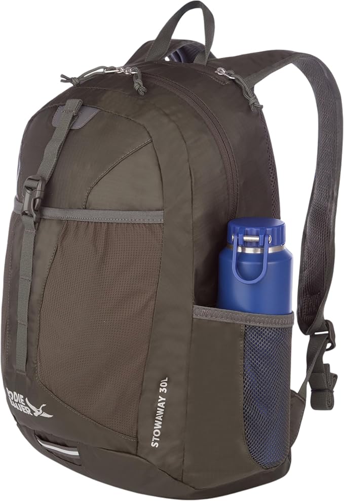 Eddie Bauer Stowaway Packable Backpack | Travel | Outdoor | Lightweight | Foldable | Durable | Ripstop Polyester | 30L - Dark Forest