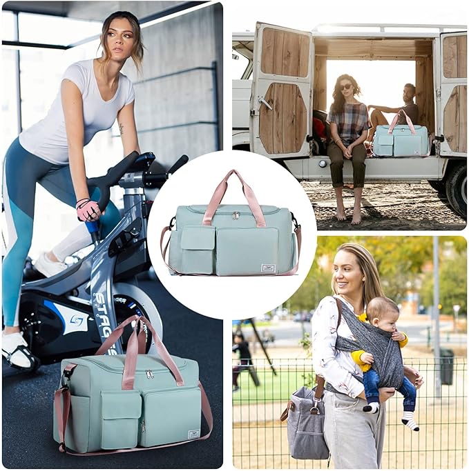 FIORETTO Women's Gym Duffle Bag with Shoes Compartment, 30L Capacity, Ideal for Travel, Gym, Sports, Duffel, Weekender
