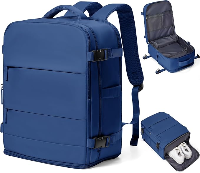 coowoz Travel Backpack Carry On for Women Man Gym Backpacks with Laptop Compartment Mochila de Viaje Teacher Personal Item Backpack Airplane Accessories Must Haves Royal Blue Small