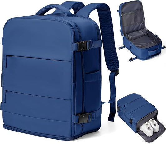 coowoz Travel Backpack Carry On for Women Man Gym Backpacks with Laptop Compartment Mochila de Viaje Teacher Personal Item Backpack Airplane Accessories Must Haves Royal Blue Small