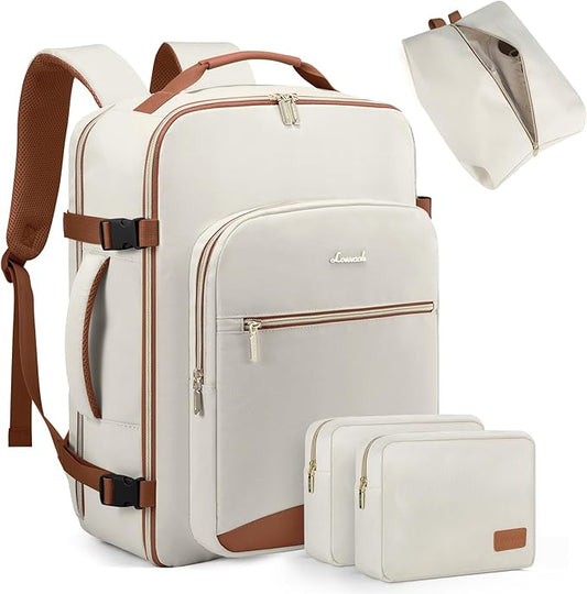 LOVEVOOK 40L Travel Backpack for Women Men,Waterproof Airline Approved Carry On Luggage Travel Essentials,TSA Carry On Backpack Personal Item Travel Bag Suitcase with 3 Packing Cubes,Weekender,Daypack