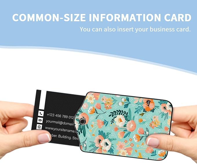 2 Pcs Luggage Tag for Suitcases, Floral Flower Cute PU Leather Suitcase Tag Privacy Cover ID Label with Metal Loop, Personalized Baggage Identifier for Women Cruise Bag Travel Essentials