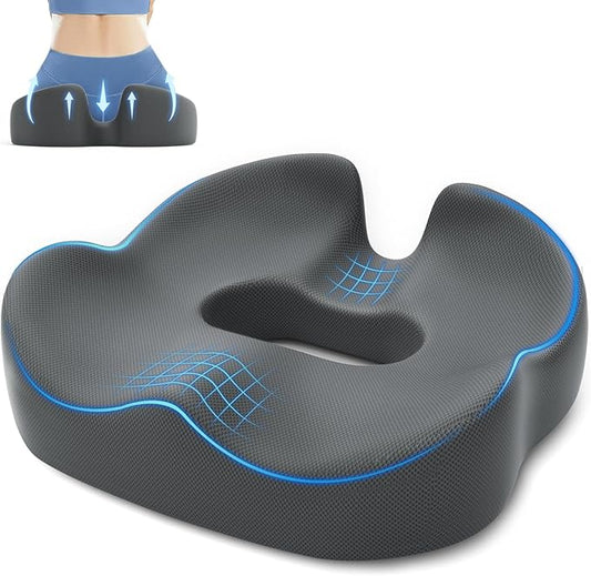 Large Donut Pillow Seat Cushion for Hemorrhoid Discomfort&Tailbone Pressure, Office Chair Cushion for Long Sitting, Ergonomic Coccyx Pillow for Postpartum Pregnancy, (Grey, X-Large)
