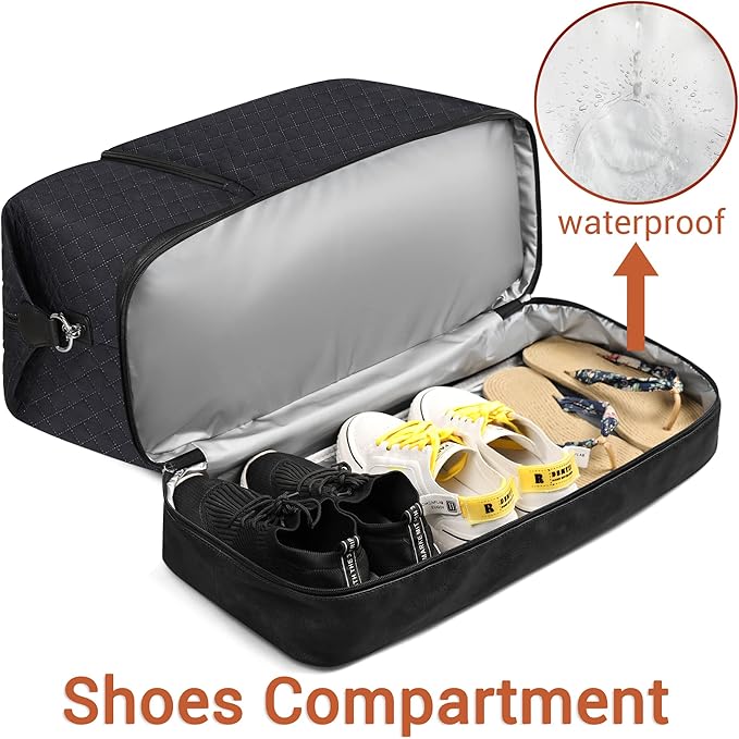 Travel Weekender Bag for Women, 21" Overnight Bag with Shoe Compartment 50L Large Travel Duffel Bag Carry On Tote for Weekend, Overnight, Business Trips, Water Resistant