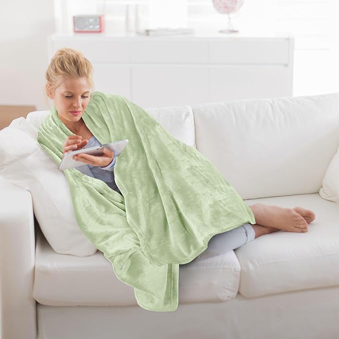 Utopia Bedding Fleece Blanket Throw Size Sage Green 300GSM Luxury Anti-Static Fuzzy Soft Microfiber Blanket for Couch, Sofa and Bed (50x60 Inch)