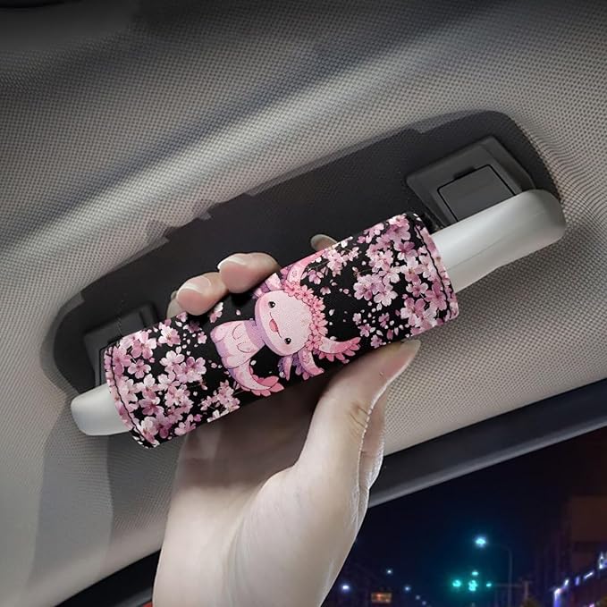 BIGCARJOB Luggage Handle Wraps Set Cute Axolotl Trolley Case Grip for Women Girls Door Protection Cover Suitcase Handle Cover Gifts Suitcase Handle Wraps Travel Bags Set of 2
