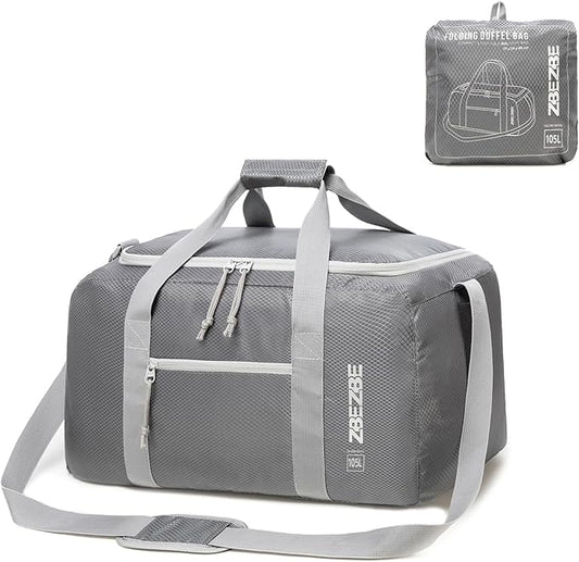 Foldable Travel Duffel Bag, Lightweight & Easy to Carry Water-Repellent Duffle Bag - 2-Way Zipper & Interior Pouch, Ideal for Weekend Trips, Daily Use,Camping，Sports