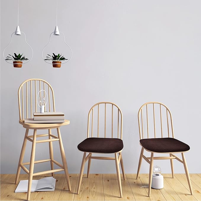 Brown Foam Seat Cushions Kitchen Chairs Pads for Dining Chairs 6 Pack Non Slip Patio Seat Cushions Washable U Shaped Soft Thick Large Metal Wooden Chair Cushions,17" x 15"