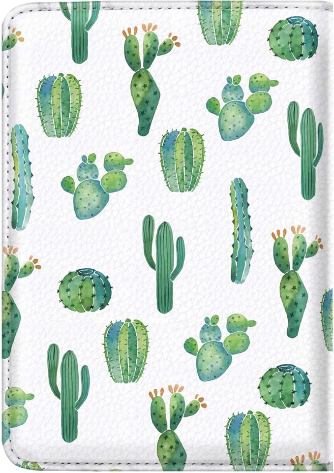 Passport Holder Cover,Traveling Passport Case Cute Passport Wallet for Women,Cactus