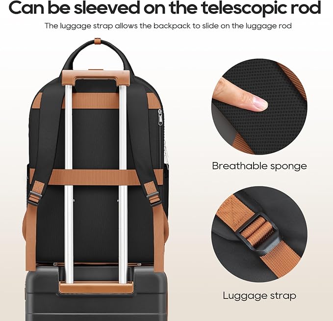 imiomo Hard Shell 20 Inch Carry on Luggage 3 Piece Set with Travel Backpack, Lightweight Hardside Carry-On Suitcase with Spinner Wheels and TSA Lock, Black