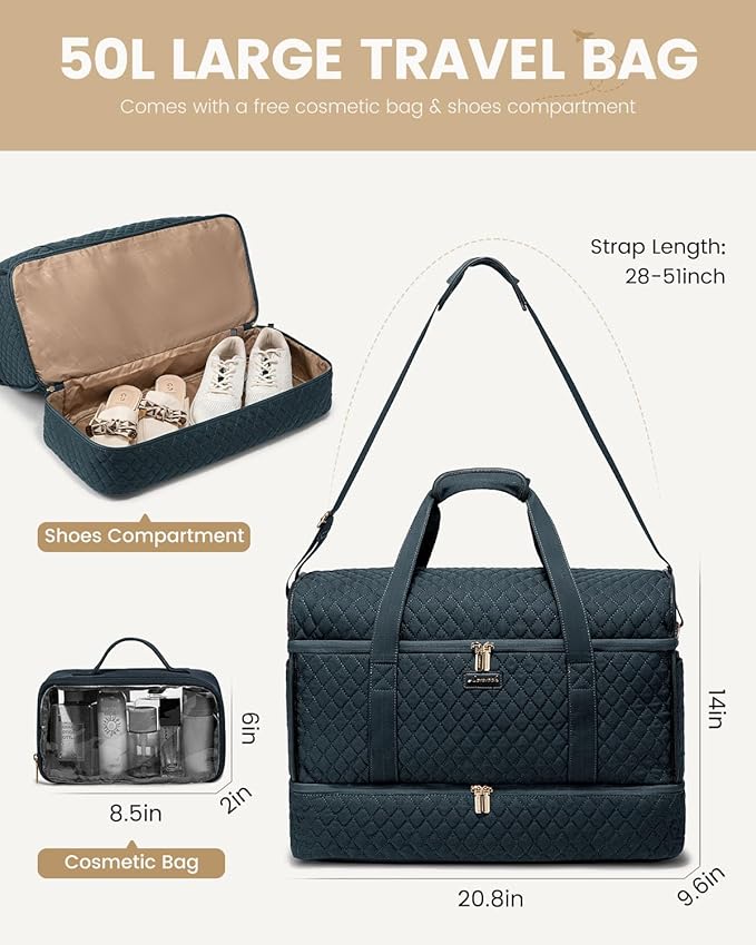 LOVEVOOK Large Travel Duffle Bag, Weekender Bags for Women With Shoe Compartment, Overnight Hospital Bag For Women Labor Delivery, Carry on Bag Personal Item Travel Bag, Yoga Gym Duffel Bag