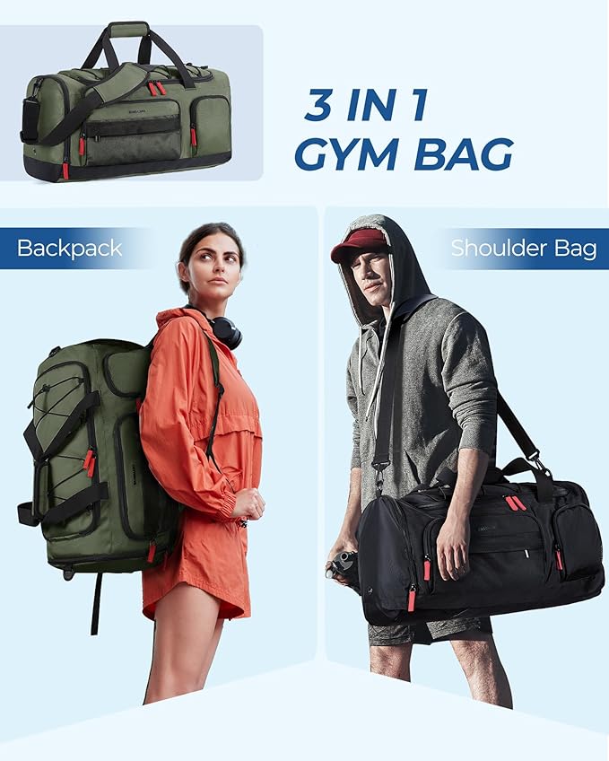 BAGSMART Gym Bag for Women & Men, Sports Travel Duffel Backpack with Shoe Compartment Laptop Compartment, Water Resistant Carry On Weekender Bag for Airplane