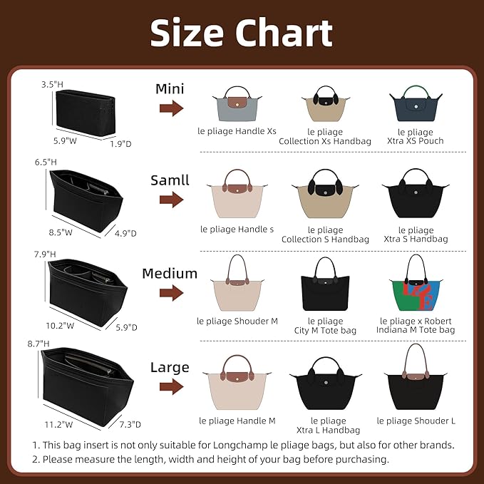 Doxo Longchamp Purse Organizer Insert Bag Compatible withle pliage Large Tote Handbags (L,Navy)