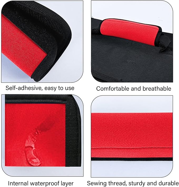 2 Pack Luggage Handle Wraps for Suitcase, Bright Color Comfort Soft Handle Covers (Red)
