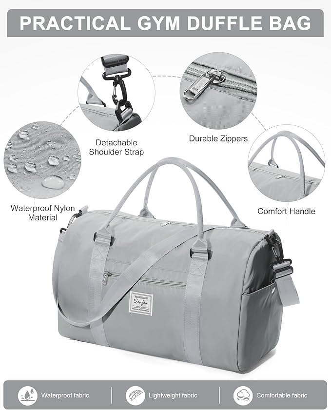 Gym Bag Womens,Travel Duffel Carry on Bag Sport Tote Bag Weekend Overnight Bag