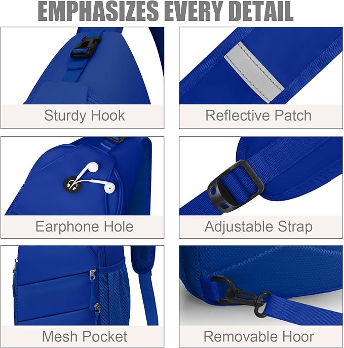 Crossbody Bags for Women Men Trendy Sling Bag Backpack Casual Chest Bag with Convertible Shoulder Strap