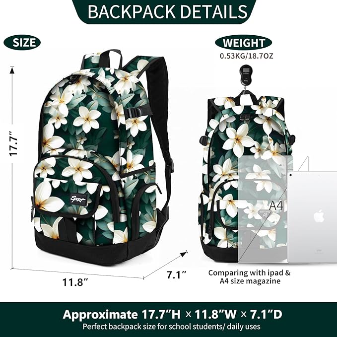 rickyh style School Backpack Travel Bag for Men & Women Lightweight College Back Pack with Laptop Compartmen