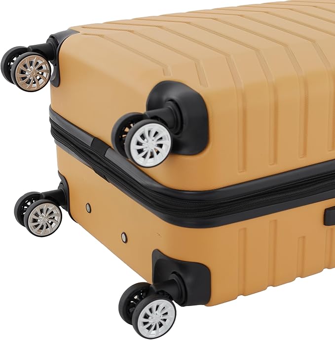 Wrangler Tahoe 3 Piece Spinner Luggage Set, Amber Gold